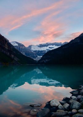 Mountains at lake nature