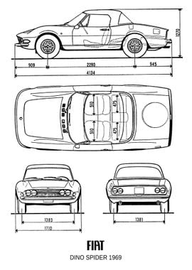 BNW Fiat Dino spider 1969