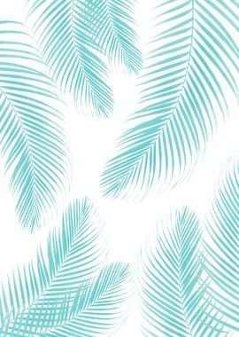 Palm Leaves Turquoise 1