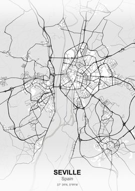 seville city map white