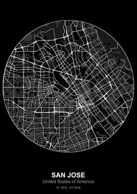 san jose circle map black