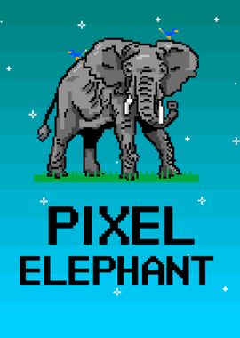 Pixelated Elephant Animal