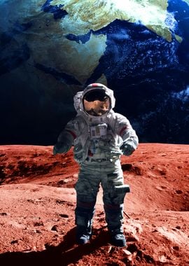 Astronaut on the Mars