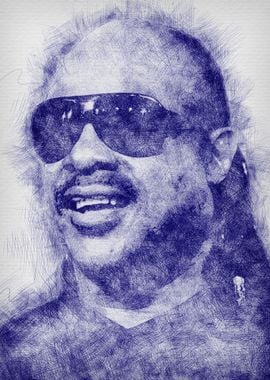 Stevie Wonder Pen Sketch