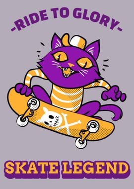 Funny Skater Cat Quote