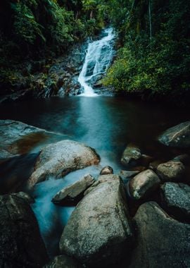 Port Glaud Waterfall On Ma