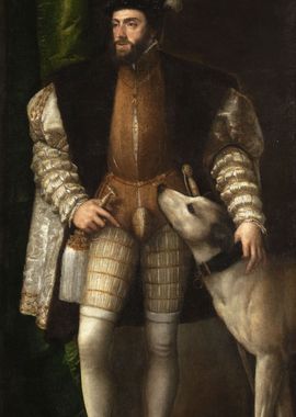 Tiziano Carlos V with dog