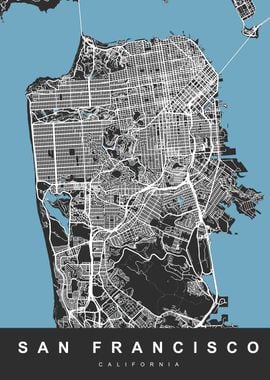 San Francisco Map Black