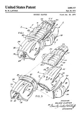 1971 hockey glove patent