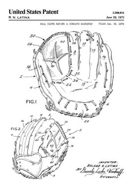 1971 baseball glove patent