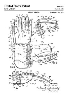 1971 hockey glove patent