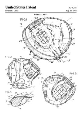 1982 baseball glove patent