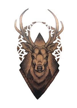 Deer Tatto Art Work First 