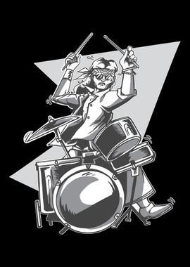 Illustration of a drummer