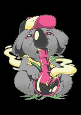 smokes Koala of a bong