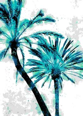 Tropical Palms Watercolor