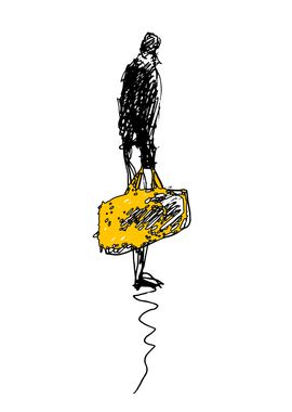 The man with yellow bag