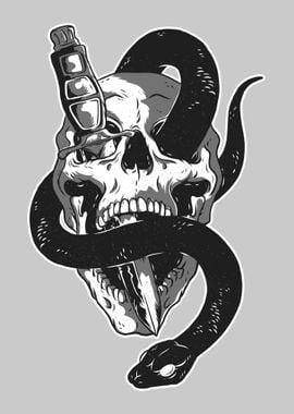 Skull Snake and Knife