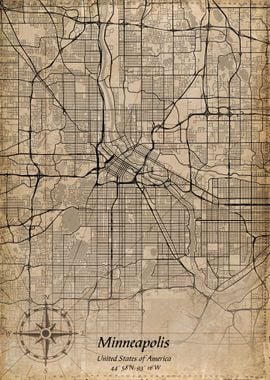 minneapolis vintage map