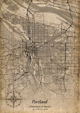 portland vintage map