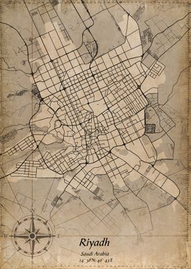 riyadh vintage map