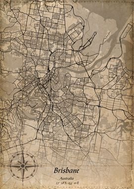 brisbane vintage map