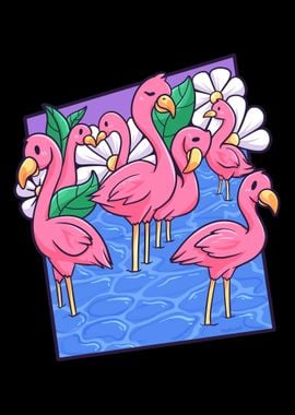 Flamingo Family Friends Pi