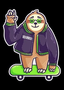 Sloth cool skateboard half