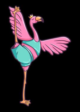 Flamingo Yoga crown bird M