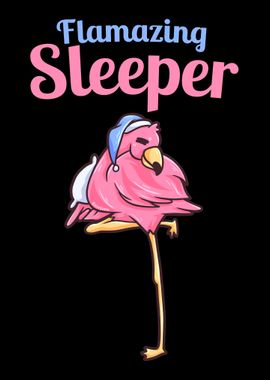 lazy tired sleep Flamingo 