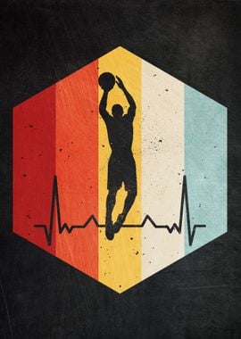 Basketball Heartbeat Retro