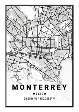 Monterrey Light City Map