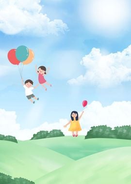 Children with Air Balloons