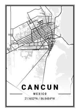 Cancun Light City Map