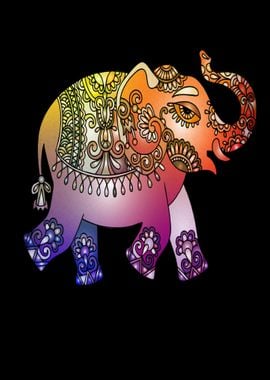 Elephant Mandala drawing