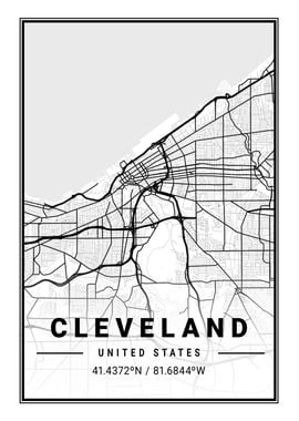 Cleveland Light City Map