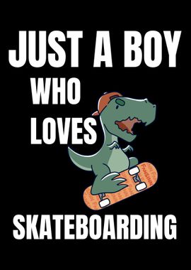 Dinosaur Skateboard boy