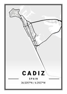 Cadiz Light City Map