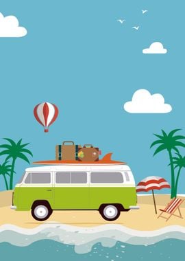 Camping Car at the Beach