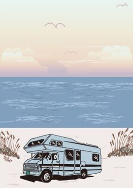 Summer Beach Camping Car