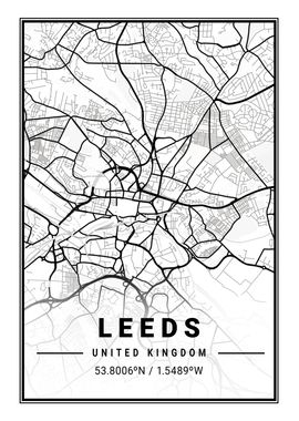 Leeds Light City Map