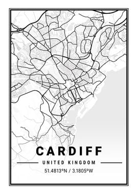 Cardiff Light City Map