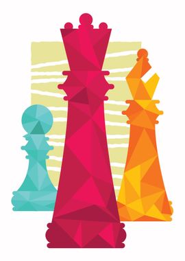 Chess pieces polygon