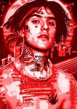 Lil Peep red retro