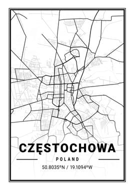 Czestochowa Light City Map