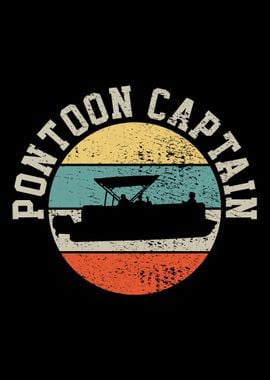 Pontoon Boat Boating Retro