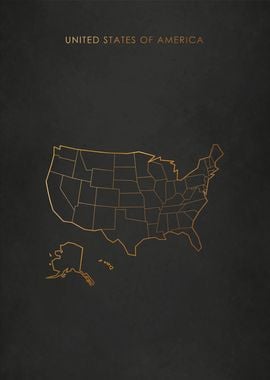 Gold United States Map