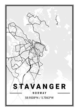 Stavanger Light City Map