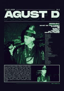 Agust D Poster Agust D Album Print Agust D Digital Art Print Album
