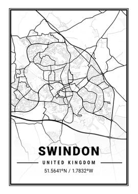 Swindon Light City Map